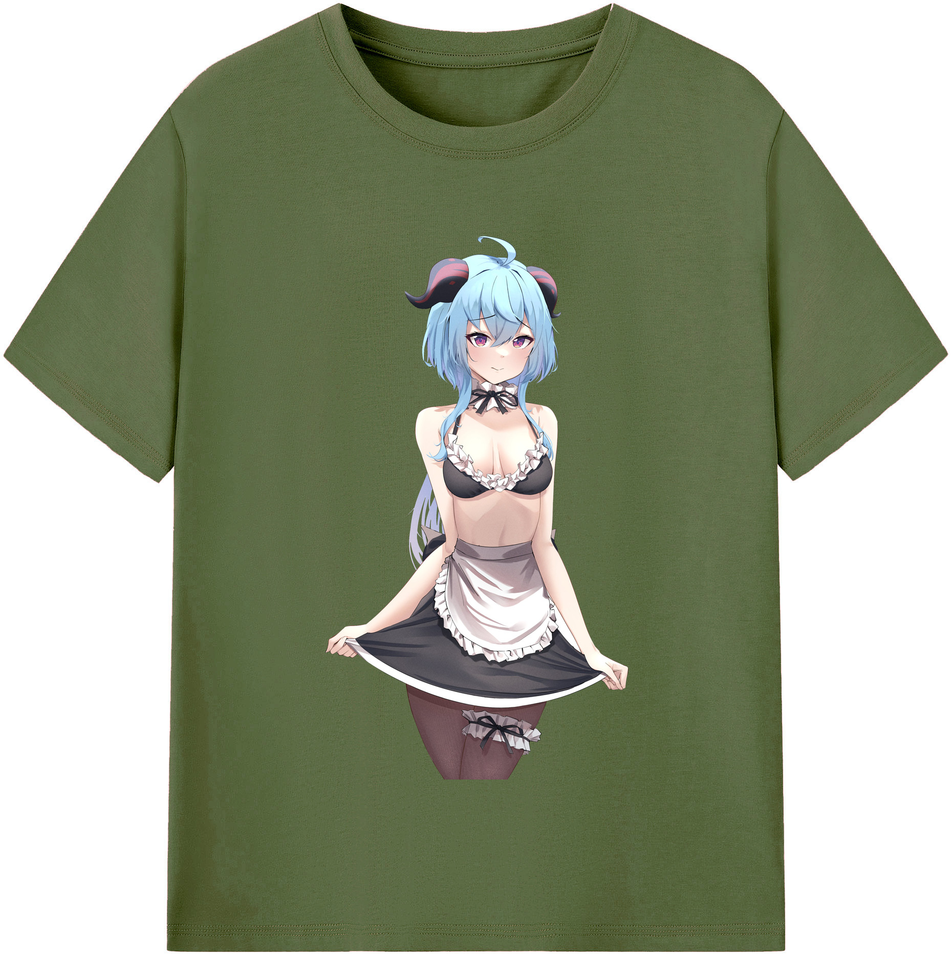 げんし神 甘雨 かんう genshin Ganyu 綿100％半袖Tシャツ（フロントプリント）